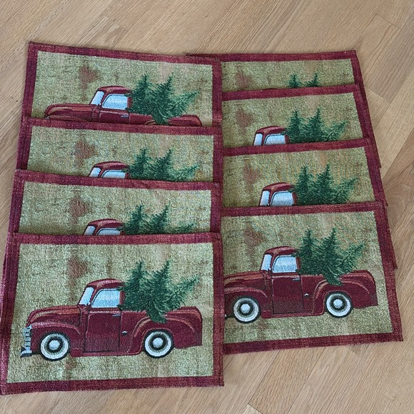 RED TRUCK placemats ~ Christmas ~ bundle/8 - Picture 2 of 2